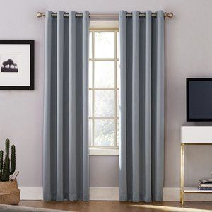 Sun Zero Blackout Curtain Panel Set Haze 52"x63"